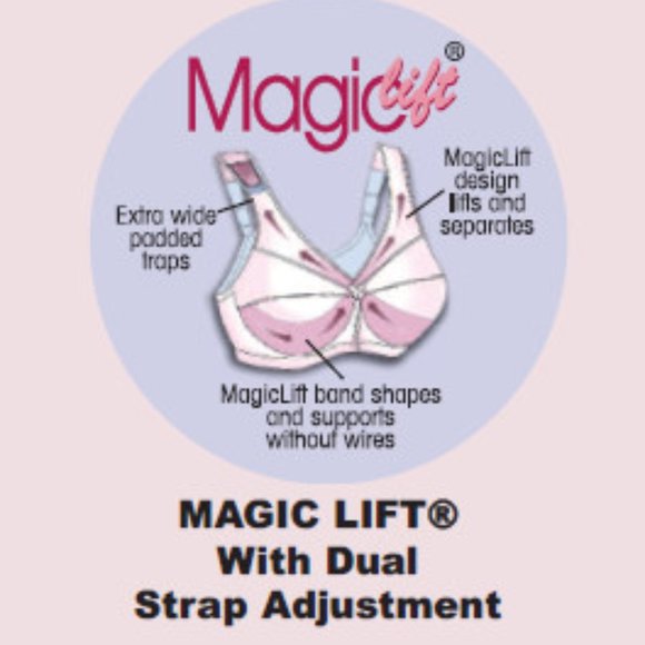 Set of 3! 46F Glamorise MAGIC LIFT Bra (CONVERTIBLE-STRAPS) Wireless BLACK NEW - Picture 4 of 15